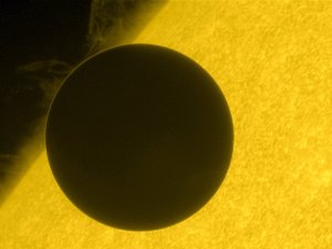 Venus transits the Sun. Credit: NASA Goddard Space Flight Center.