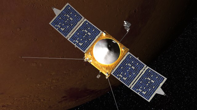 Artist's concept of the MAVEN spacecraft. Credit: NASA.