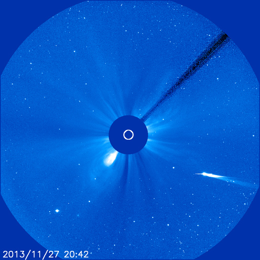 The latest picture of Comet ISON as seen by the SOHO spacecraft. Credit: NASA.