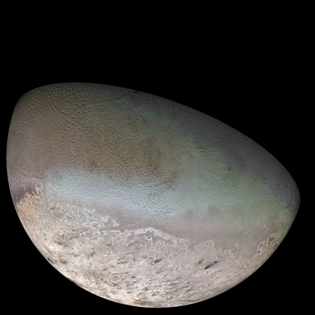 Triton as imaged by Voyager 2.